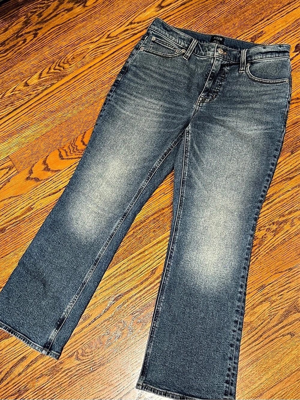J.Crew Mid-Rise Flare Crop Jean Jeans Blue Waist 27